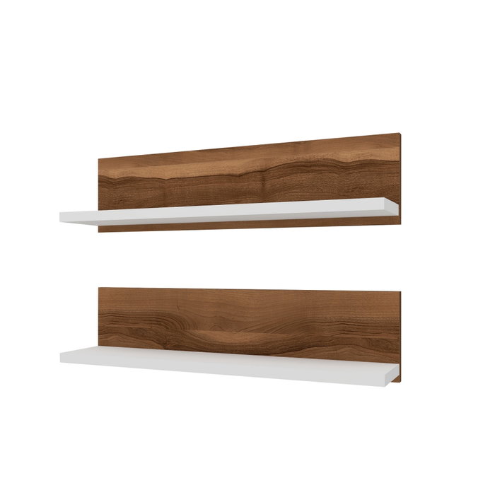 Hanah Home Estantería de Pared Escandinava Nogal y Blanco (2 piezas) Hanah Home Estantería de Pared Escandinava Nogal y Blanco (2 piezas)
